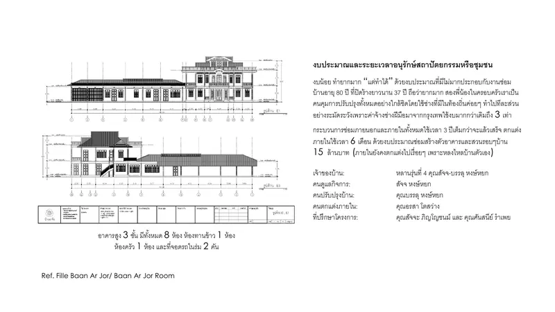 รูปด้านอาคาร E1 และ E3 แบบ CAD ของบ้านอาจ้อ